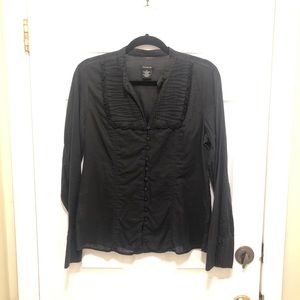 CALVIN KLEIN Tuxedo Style Button-Down Blouse
